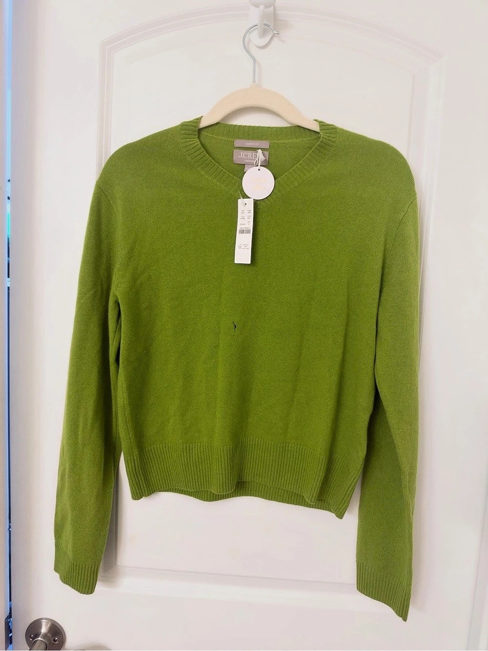 J.Crew Cashmere Crewneck Sweater in Green Size Small NWT